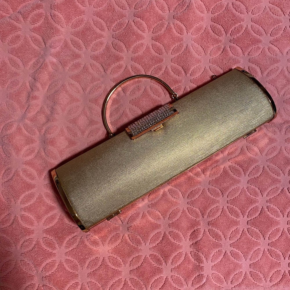 Gold Shimmering Clutch with Wristlet